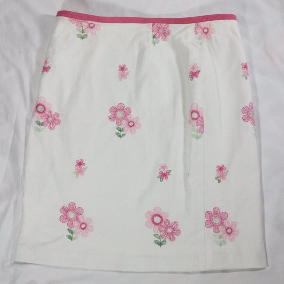 CYTHIA by CYNTHIA STEFFE Floral White/Pink Pencil Skirt Sz 12 - Picture 1 of 12